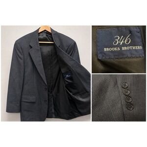 Brooks Brothers 346 Suit 39R Pants 32x27 Wool Business 2-Button Houndstooth